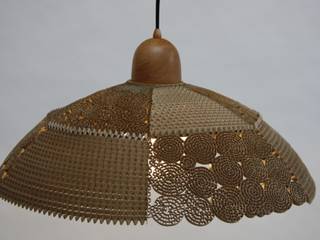 Suspension en dentelle de carton, CANNELURES et LUMIERE CANNELURES et LUMIERE Casas de estilo ecléctico