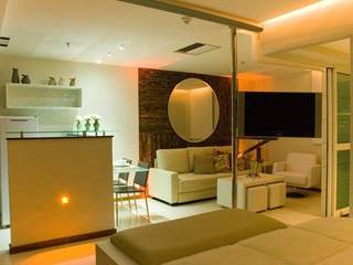 Loft - Sheraton Barra, Fatima Richa Arquitetura Fatima Richa Arquitetura 모던스타일 거실