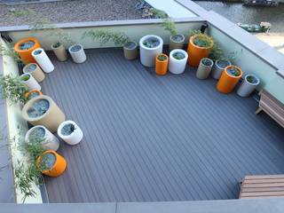 Vibrant Roof Terrace, Yorkshire Gardens Yorkshire Gardens Balkon, Beranda & Teras Modern