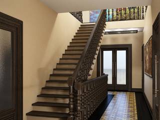 Дом в вьетнамском стиле, Студия дизайна "New Art" Студия дизайна 'New Art' Pasillos, hall y escaleras de estilo asiático