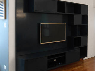 Apartamento Morro dos Ingleses, LUB Arquitetura - Luiza Bassani LUB Arquitetura - Luiza Bassani Modern media room MDF