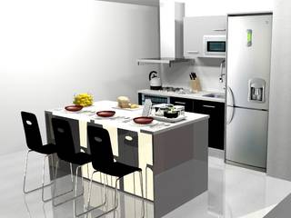 COCINA ABIERTA, ARCE FLORIDA LLC ARCE FLORIDA LLC Nowoczesna kuchnia Drewno O efekcie drewna