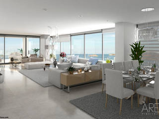 Area5 arquitectura SAS Living room Ceramic White