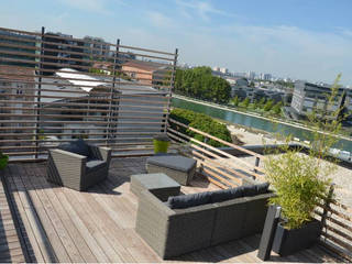 Surélévation d'un immeuble prés de Paris, RM Architecte RM Architecte Modern balcony, veranda & terrace Wood Wood effect