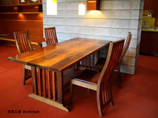 ダイニングセット”ウルフィ”, 家具工房 BritCraft 家具工房 BritCraft Modern dining room Wood Wood effect