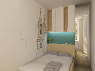 Kamienica Jeżyce, EMEMSTUDIO EMEMSTUDIO Scandinavian style bedroom