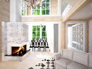 Дом в коттеджном поселке "Зимний Сад", Helen-Design Helen-Design Classic style living room