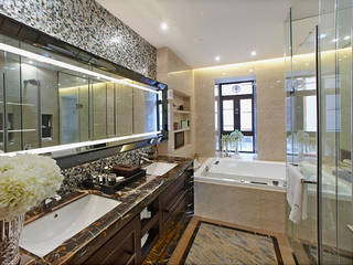 Hotel Bathroom in Foshan, China, ShellShock Designs ShellShock Designs 商業空間 タイル 黒色