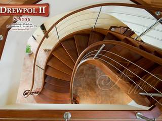 Schody Drewpol II, Drewpol II Drewpol II Modern corridor, hallway & stairs Wood Wood effect