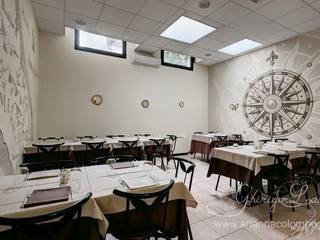 Lo stile marinaro vintage per un ristorante con la Puglia nel cuore, Ghirigori Lab di Arianna Colombo Ghirigori Lab di Arianna Colombo Mediterranean style offices & stores