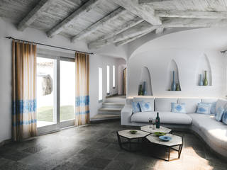 Rendering Villa Costa Smeralda Style - Sardegna, DMC Real Render DMC Real Render Salas de estar mediterrâneas