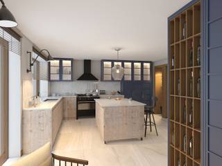 Загородный дом с мужским характером. Винный шкаф в интерьере, A-partmentdesign studio A-partmentdesign studio Minimalist kitchen