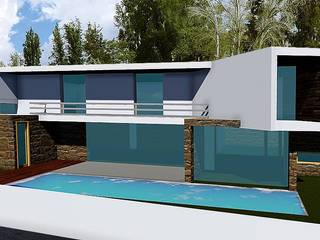 Projeto 3D de Habitação Unifamiliar, tela. arquitectura e interiores tela. arquitectura e interiores