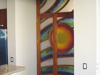 Puerta-Mural Sol, Indigo Glass Art Indigo Glass Art Modern style doors Glass