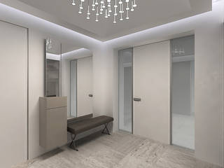 Интерьер дома в 2-х стилях: модерн и минимализм, A-partmentdesign studio A-partmentdesign studio Minimalist dressing room Engineered Wood Transparent