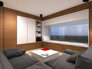 Интерьер дома у озера в стиле минимализм, A-partmentdesign studio A-partmentdesign studio Puertas y ventanas minimalistas