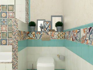 Ванная комната "Acquamarina", Студия дизайна Дарьи Одарюк Студия дизайна Дарьи Одарюк Mediterranean style bathroom