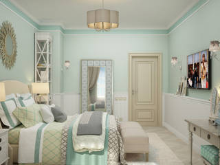 Спальня "Sole", Студия дизайна Дарьи Одарюк Студия дизайна Дарьи Одарюк Mediterranean style bedroom