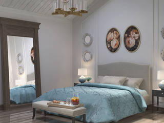 Гостевая "Riposo per ospiti", Студия дизайна Дарьи Одарюк Студия дизайна Дарьи Одарюк Mediterranean style bedroom