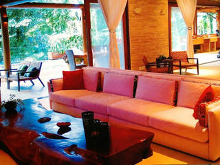RESIDÊNCIA IS, MADUEÑO ARQUITETURA & ENGENHARIA MADUEÑO ARQUITETURA & ENGENHARIA Rustic style living room Wood