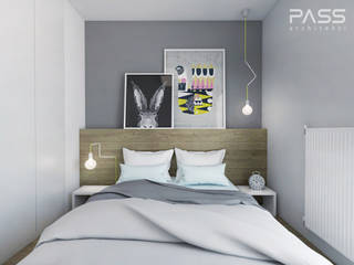PROJEKT WNĘTRZA W WARSZAWIE / 2, PASS architekci PASS architekci Skandinavische Schlafzimmer