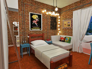 Pacaembu, 702, Atelier Par Deux Atelier Par Deux Industrial style bedroom Bricks