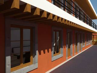 Ampliacion Nopalucan, Taller Esencia Taller Esencia Rustic style corridor, hallway & stairs