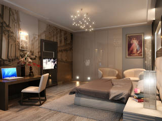 Квартира для семейной пары в центре Москвы, ELLE DESIGN STUDIO ELLE DESIGN STUDIO Classic style bedroom