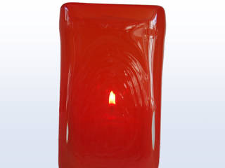 Kerzenbecher / Teelichthalter orangerot - mundgeblasen aus Schwarzwälder Glasbläserei, Schwarzwald-Maria KG Schwarzwald-Maria KG Living room Glass