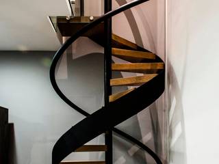 casaMEZQUITE, BAG arquitectura BAG arquitectura Modern corridor, hallway & stairs Iron/Steel