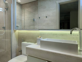Apartamento decorado, Flaviane Pereira Flaviane Pereira Rustic style bathrooms Concrete