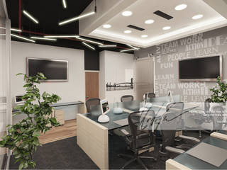 Oficina para World Trade Center Valencia, Arq.AngelMedina+ Arq.AngelMedina+ Minimalist study/office Glass