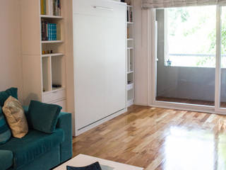 34 M2 . Boedo , Buenos Aires., MinBai MinBai Minimalistische Wohnzimmer Holz Weiß