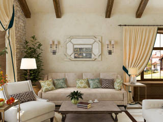 Гостиная "Umore italiano", Студия дизайна Дарьи Одарюк Студия дизайна Дарьи Одарюк Mediterranean style living room