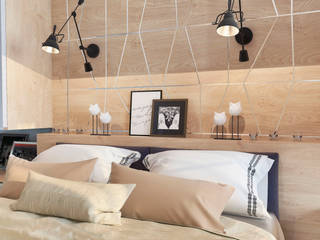 Спальня "Linee severe" vol. 2, Студия дизайна Дарьи Одарюк Студия дизайна Дарьи Одарюк Eclectic style bedroom