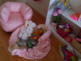 Conjunto puff e saco de arrumação Textilpuff Quarto de criançasBrinquedos Têxtil