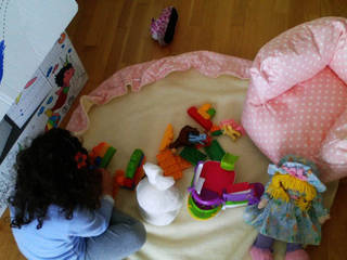 Conjunto puff e saco de arrumação Textilpuff Quarto de criançasAcessórios e Decoração Têxtil