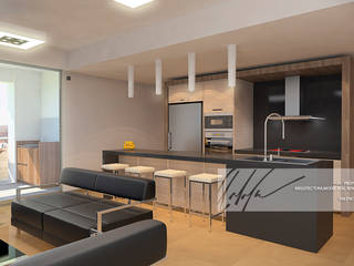 Proyecto unifamiliar Apartamento El Parral, Arq.AngelMedina+ Arq.AngelMedina+ Minimalist kitchen Wood Wood effect