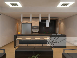 Proyecto unifamiliar Apartamento El Parral, Arq.AngelMedina+ Arq.AngelMedina+ Minimalist living room Wood Wood effect