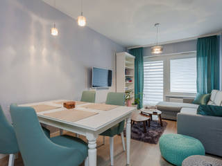 Olimpia Port salon - mieszkanie wykończone pod klucz, Carolineart Carolineart Modern living room