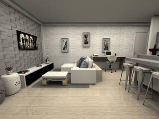 Projeto: Cozinha + Living, MV Arquitetura e Design MV Arquitetura e Design Phòng khách