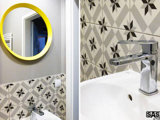 Projekt mieszkania na wynajem w Zielonej Górze, SAS SAS Scandinavian style bathrooms