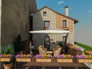 Casa in Collina, studiosagitair studiosagitair Country style balcony, veranda & terrace