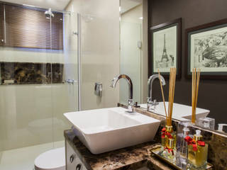 Banheiro com cara de lavabo, Estúdio HL - Arquitetura e Interiores Estúdio HL - Arquitetura e Interiores Modern style bathrooms