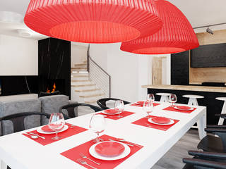 Salon domu katalogowego inaczej , Ale design Grzegorz Grzywacz Ale design Grzegorz Grzywacz Minimalist dining room