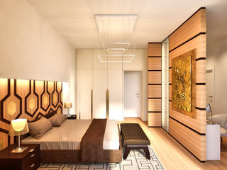 Rendering 3D: residenze in Africa, NLDigital NLDigital モダンスタイルの寝室