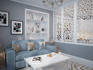 Строгий скандинавский стиль в двух комнатной квартиры в ЖК «Триколор», дизайн-бюро ARTTUNDRA дизайн-бюро ARTTUNDRA Skandynawski salon