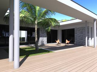 Conception moderne d’une villa avec piscine, Atoutplans Architecture Atoutplans Architecture Modern Garden