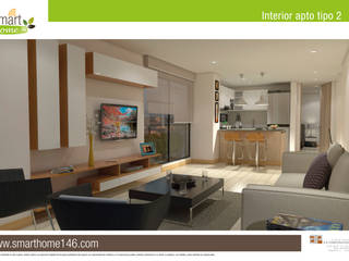 Smarthome 146, AP Construcciones S.A. AP Construcciones S.A. Modern living room Engineered Wood Transparent