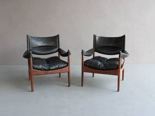 Rosewood Kristian Vedel Lounge Chairs , Retro Age Retro Age Salas de estilo escandinavo Madera maciza Multicolor